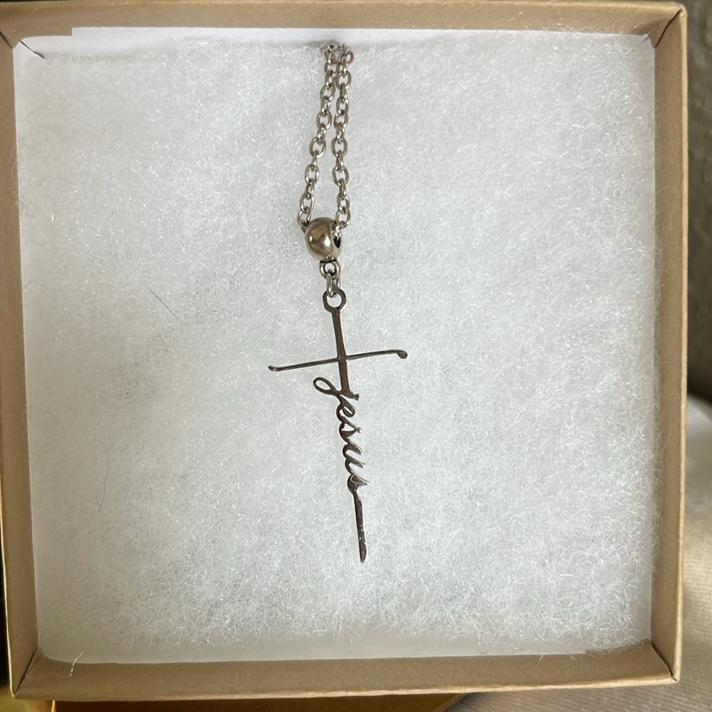 God Jesus Lord Cross Stainless Steel Necklace - Picture 9 of 10